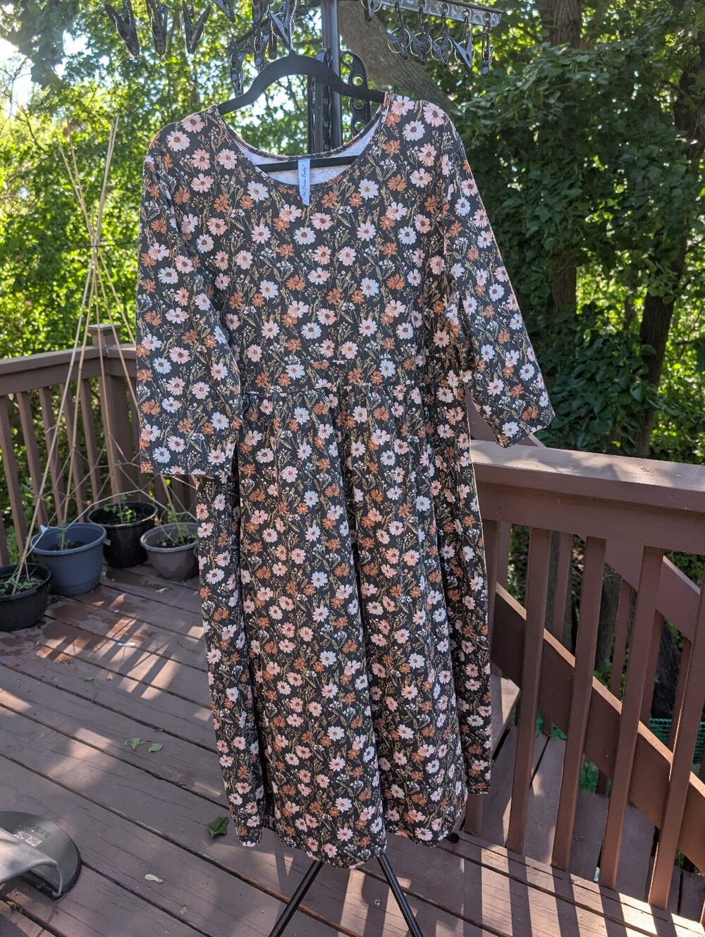 Floral Midi Dress with Earthy Flowers